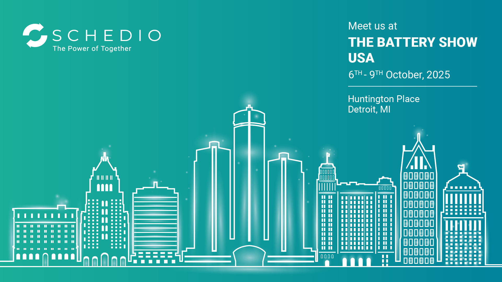 Schedio banner for The Battery Show North America 2025 — Detroit