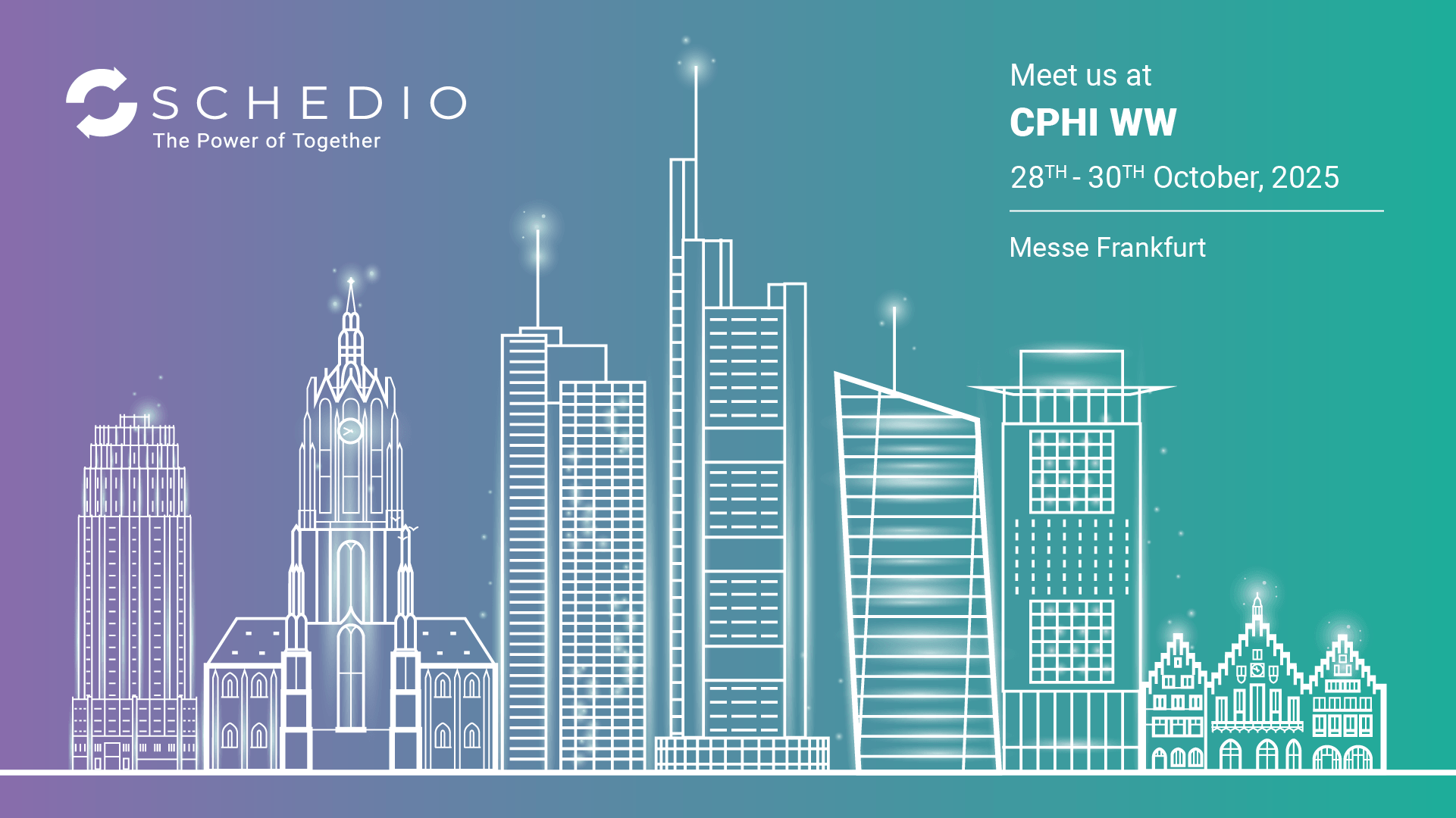 Schedio banner for CPhI Worldwide 2025 in Frankfurt