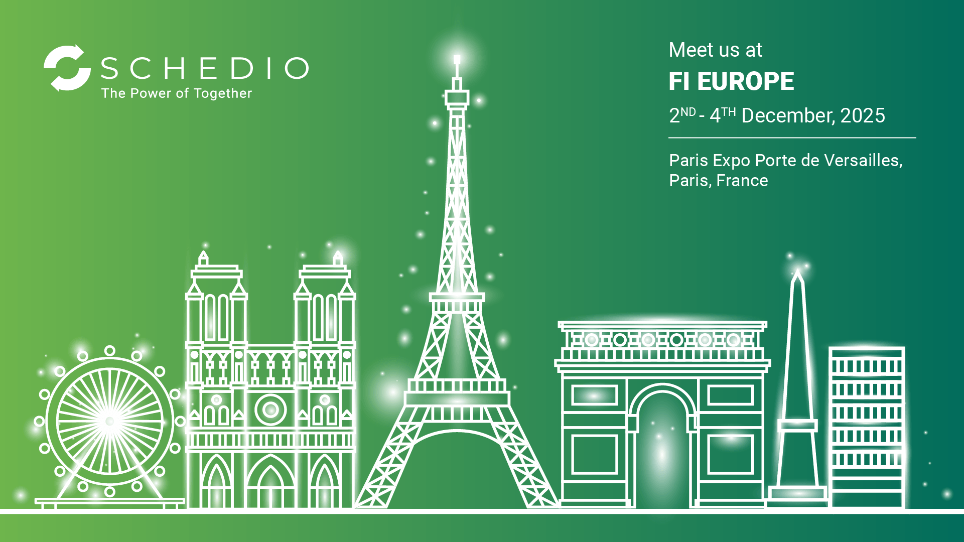 Schedio at FI Europe 2025 — Paris Expo Porte de Versailles